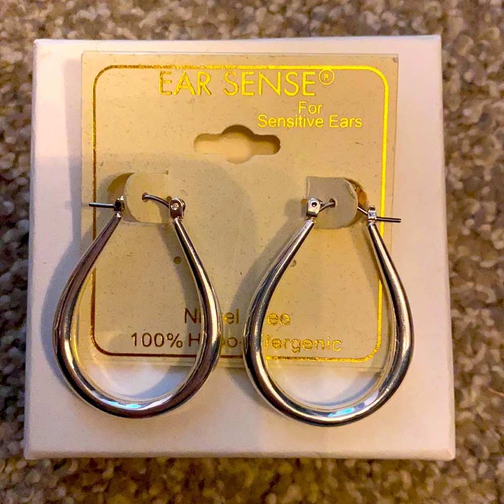 Earsense hypoallergenic silver hoops